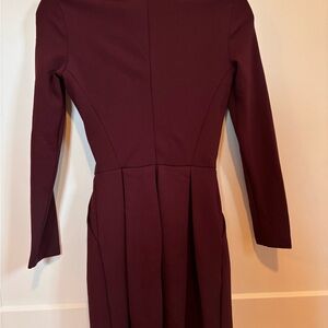 Aritzia Deep Burgundy Long Sleeve Dress Sunday best